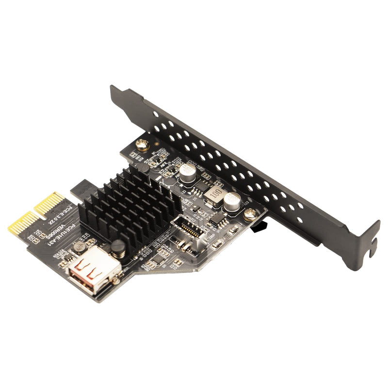  [AUSTRALIA] - USB 3.1 Internal 20-pin Front Panel Connector Expansion Card USB 2.0 to PCI-E Express Card Adapter for Desktop Motherboard