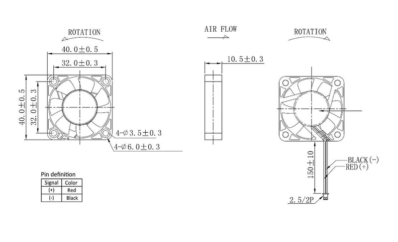  [AUSTRALIA] - Easycargo 4pcs 3D Printer 40mm Fan 12V DC, 4010 Cooling Fan Sleeve Bearing Brushless 2 pin, 40mm Cooler Fan + Grill Mounting Kit 40mm x 40mm x10mm Black (4-Pack)
