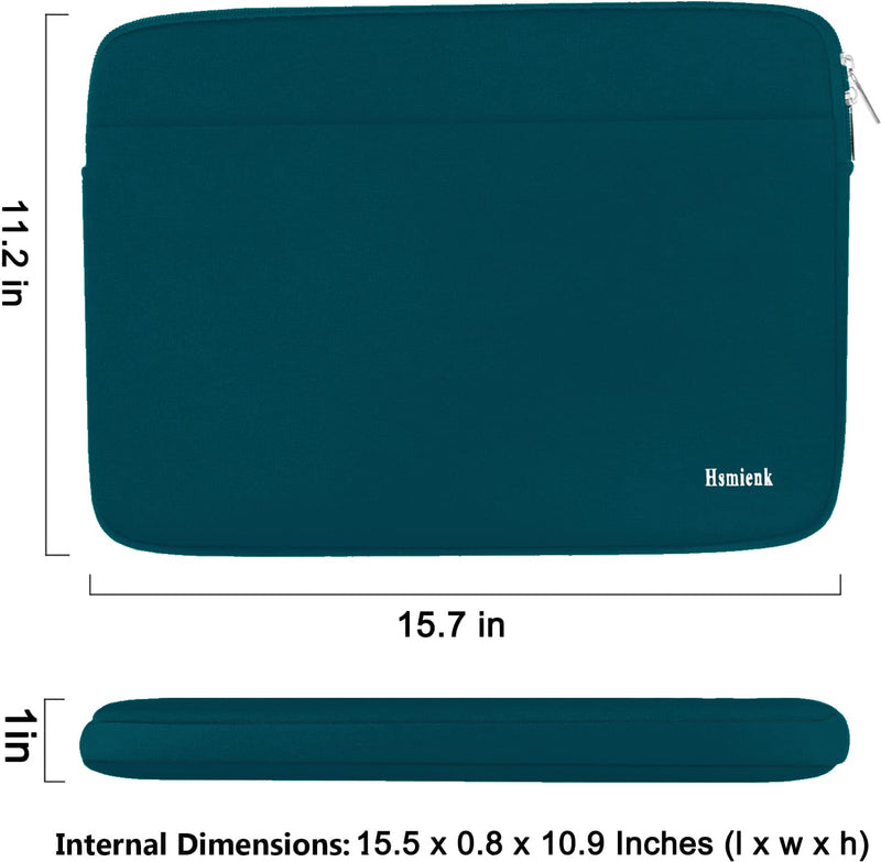  [AUSTRALIA] - Laptop Sleeve Case 15.6 inch, Laptop Sleeve Shockproof Protective Notebook Bag with Accessory Pocket, Briefcase Carrying Laptop Sleeve for 15.6" HP, ASUS, Dell, Lenovo, Acer -Cyan Color Cyan Color
