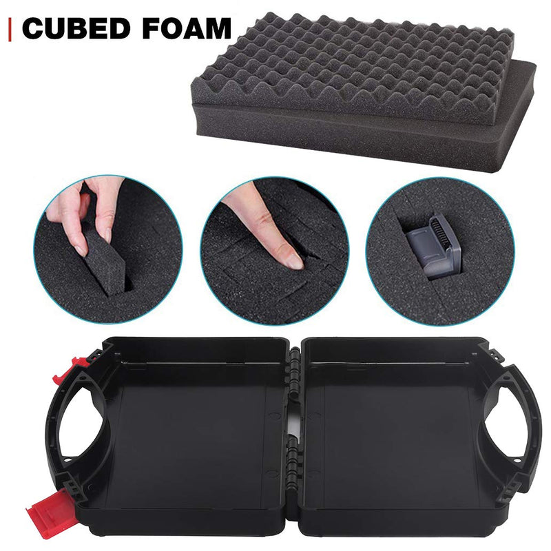  [AUSTRALIA] - Small Hard Carrying Case with Pluck Foam Interior for iPhone, GoPro, Camera, and More- 9.3 x 7.5 x 2 Inches, Black 9.3" X 7.5" X 2"