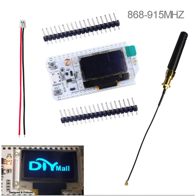  [AUSTRALIA] - Stemedu ESP32 0.96 OLED Display CP2102 Development Board 8Mbyte Flash WiFi Bluetooth Lora Module Transceiver SX1276 915MHZ 868MHZ Antenna IOT for Ar duino ESP8266 NodeMCU