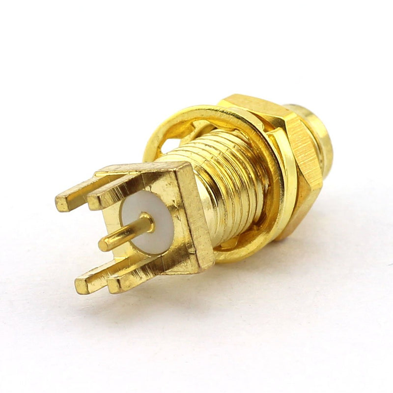  [AUSTRALIA] - DGZZI 5-Pack SMA Female to 4 Pins Stand Connector PCB Panel Edge Mount Plug Jack Adapter 18.5mm