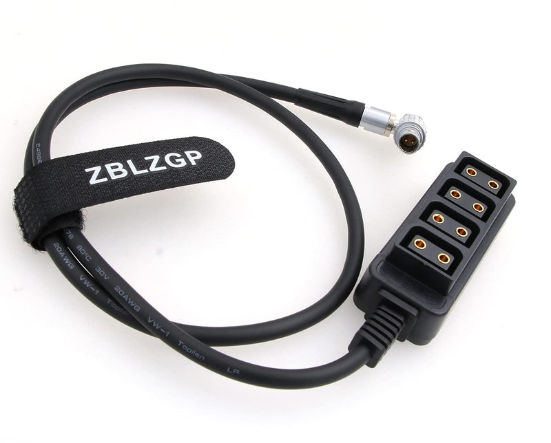  [AUSTRALIA] - ZBLZGP Right Angle 2 Pin Male to 4 D-tap Female Splitter 12V Ooutput Cable for ARRI RED DSMC2/TILTA