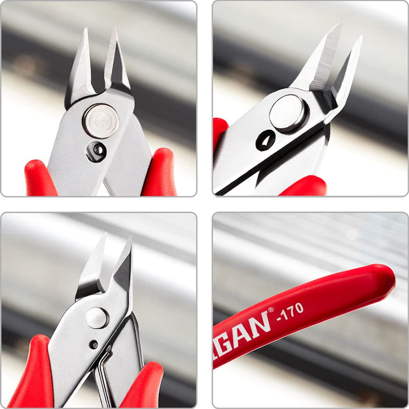  [AUSTRALIA] - IGAN-170 Wire Cutters, Precision Electronics Flush Cutter, One of the Strongest and Sharpest Side Cutting pliers with an Opening Spring, Ideal for Ultra-fine Cutting Needs. Pack 1
