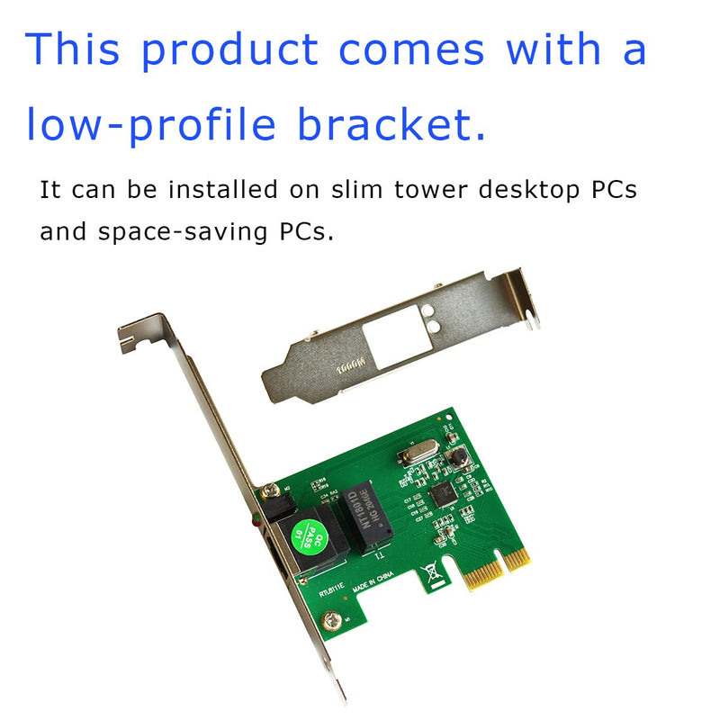  [AUSTRALIA] - Gigabit Ethernet Network Card, PCIE Network Adapter, Ethernet Card for PC, RTL8111E Chip,10/100/1000Mbps