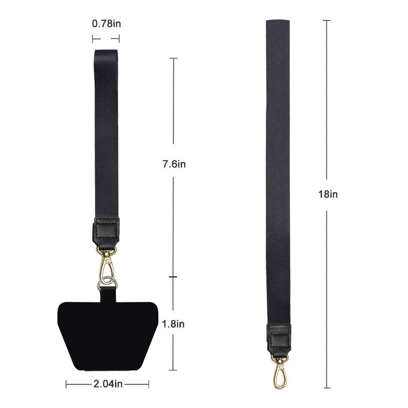  [AUSTRALIA] - Phone Lanyard, COCASES Wrist Lanyard and Neck Lanyard for Keys ID Badge Set Phone Tether Compatible with iPhone, Samsung Galaxy & Most Smartphones Black