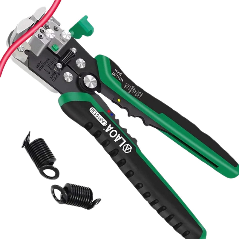  [AUSTRALIA] - LAOA Wire Stripper Self Adjusting Wire Stripper/10-24 AWG Wire Stripping Tool/Wire Cutter,3-in-1 Wire Stripping for Wire Stripping,Cutting,Crimping (2pcs Replacement Spring) wire stripper set