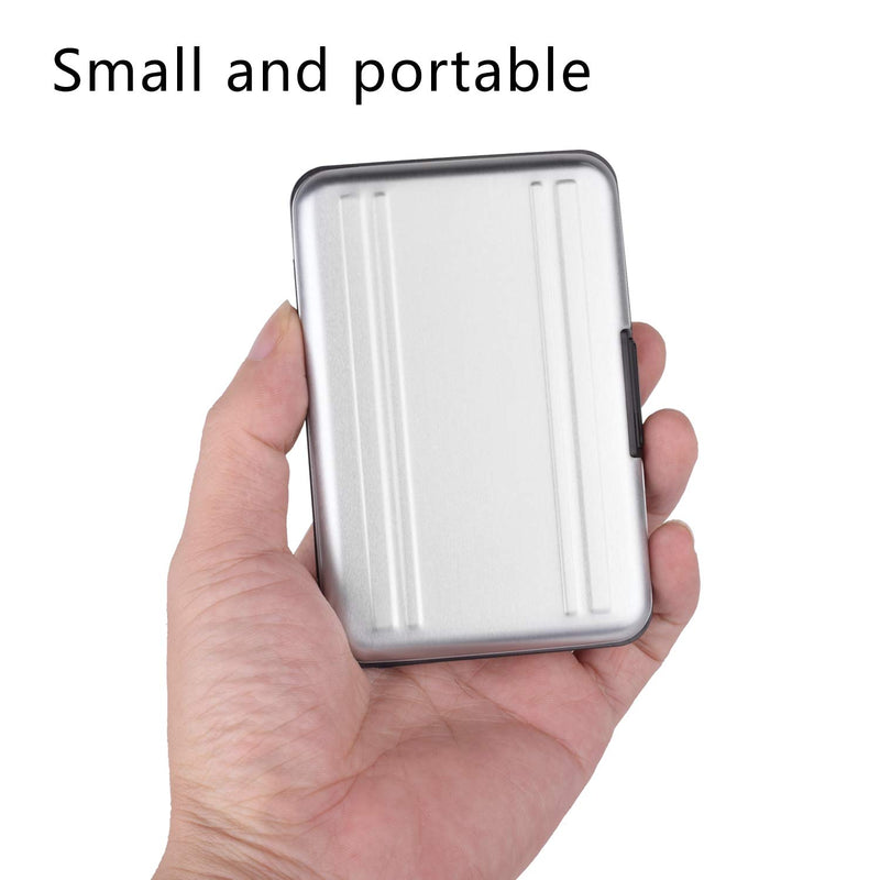  [AUSTRALIA] - Qkenvo Aluminum Shock Resistant Carrying Box Holder Memory Card Storage Box Case Holder 8 Slots for SD SDHC MMC Micro SD TF Cards Silver