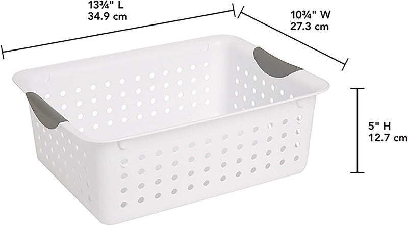  [AUSTRALIA] - Sterilite Medium Ultra Basket Plastic Storage Bin Organizer - White 1