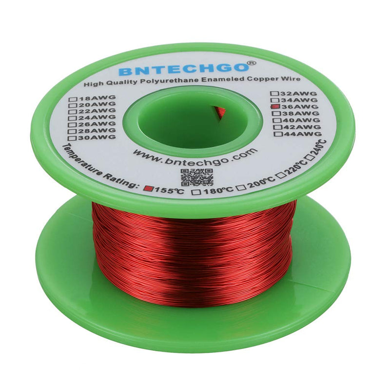  [AUSTRALIA] - BNTECHGO 36 AWG Magnet Wire - Enameled Copper Wire - Enameled Magnet Winding Wire - 4 oz - 0.0049" Diameter 1 Spool Coil Red Temperature Rating 155℃ Widely Used for Transformers Inductors 36 gauge enameled magnet wire 4 oz red 4 oz