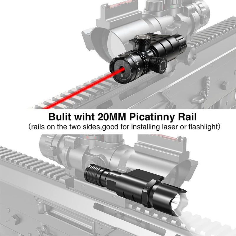  [AUSTRALIA] - MidTen 4x32 Tactical Rifle Scope Red & Green &Blue Illuminated Reticle Hunting Guns Scope with Mount for 20mm Rail and Fiber Optic Sight