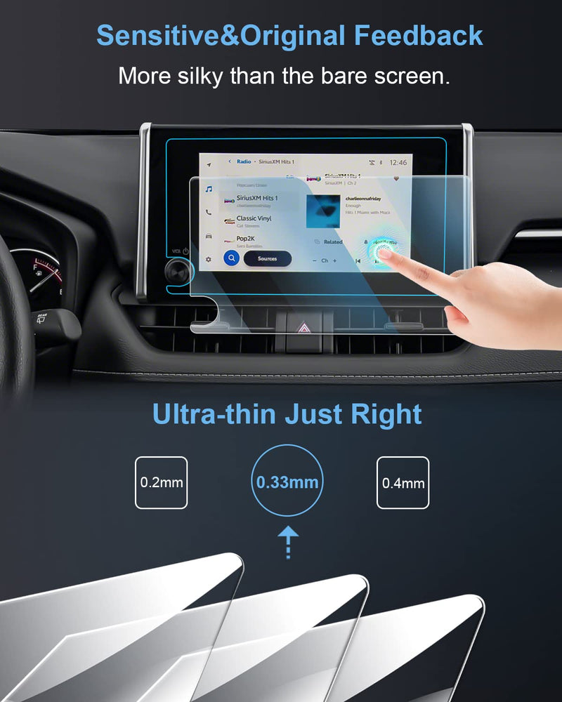  [AUSTRALIA] - WEIPIN 8" Car Screen Protector 【Smooth as Silk】 for 2023 Toyota RAV4 Accessories GPS Navigation Tempered Glass Compatible with 2023 RAV 4 - HD Clear RAV4 8"-Clear