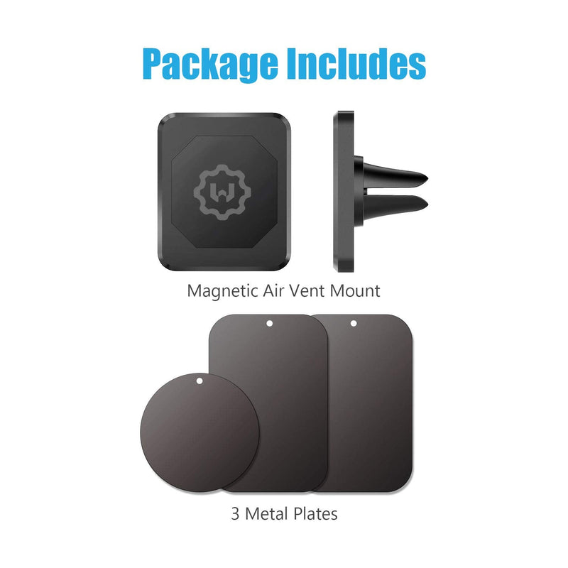  [AUSTRALIA] - WixGear Universal Air Vent Magnetic Phone Car Mount Holder for Cell Phones with Fast Swift-Snap Technology, Magnetic Cell Phone Mount [New Stronger Square Design]