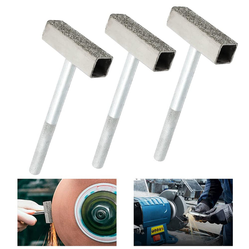  [AUSTRALIA] - OTTYMO Pack of 3 Grinding Wheel Dressers Diamond Grinding Wheel Stone Dresser 85 x 45 x 13 mm Grinding Wheel Dresser Diamond Stone Dresser Tool Stone Dresser Tool for Dressing Grinding Wheels (Silver)