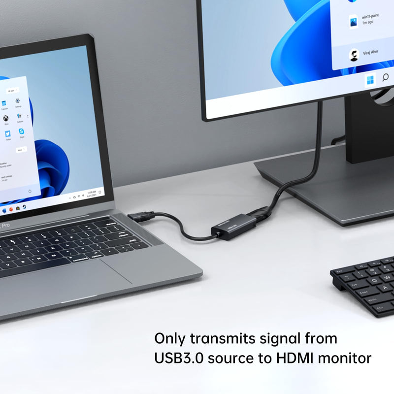  [AUSTRALIA] - MT-VIKI USB 3.0 to HDMI Adapter, USB 3.0 to HDMI Male to Female Adapter, 1080P Compatible with Mac OS, Windows 10/8.1/8/7 (Uni-Directional)