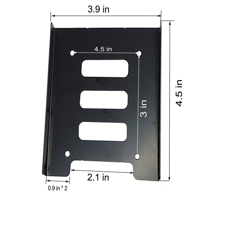  [AUSTRALIA] - SSD HDD Holder 2.5 to 3.5 Mounting Bracket Hard Drive Adapter (2 Pack) (Black) Black