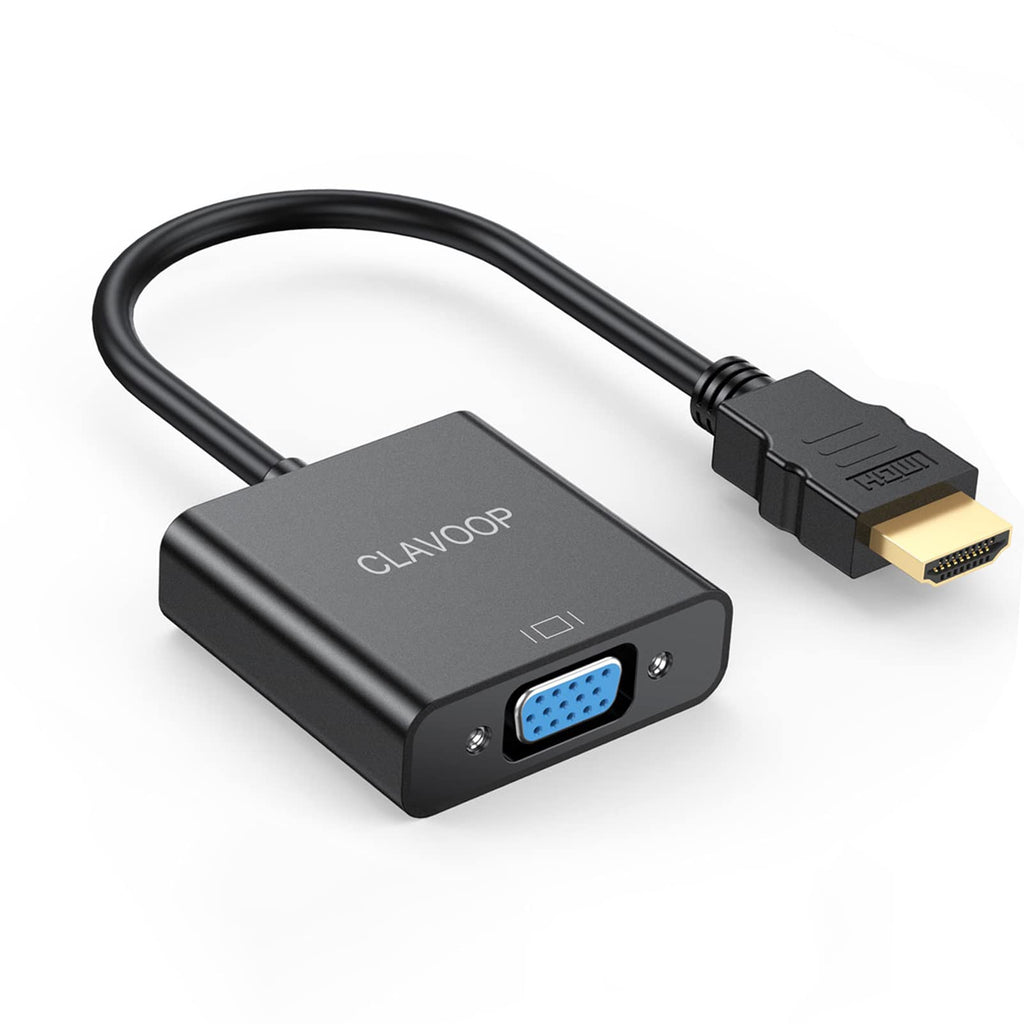  [AUSTRALIA] - HDMI to VGA Adapter, CLAVOOP HDMI Male to VGA Female Converter Gold-Plated Compatible for PC, Monitor, Projector, HDTV 1 0.82 ft