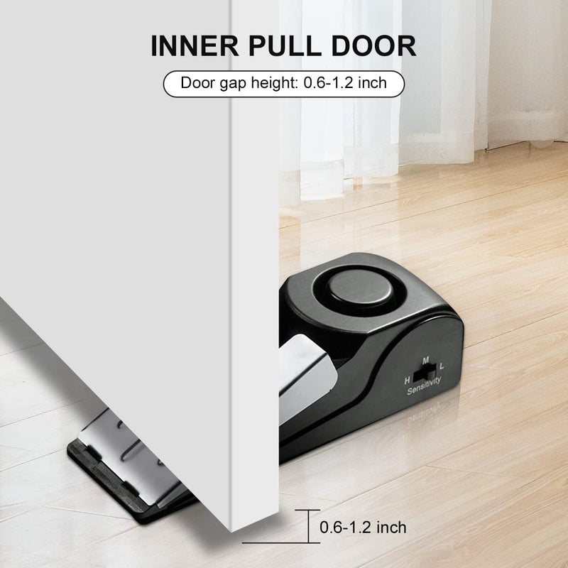  [AUSTRALIA] - Door Stop Alarm, Door Stopper with 120DB Security Alarm, Floor Wedge Door Stop Siren, Door Security Devices for Traveling, Apartment, Hotel and Home (Pack of 3) 3 Pack Black