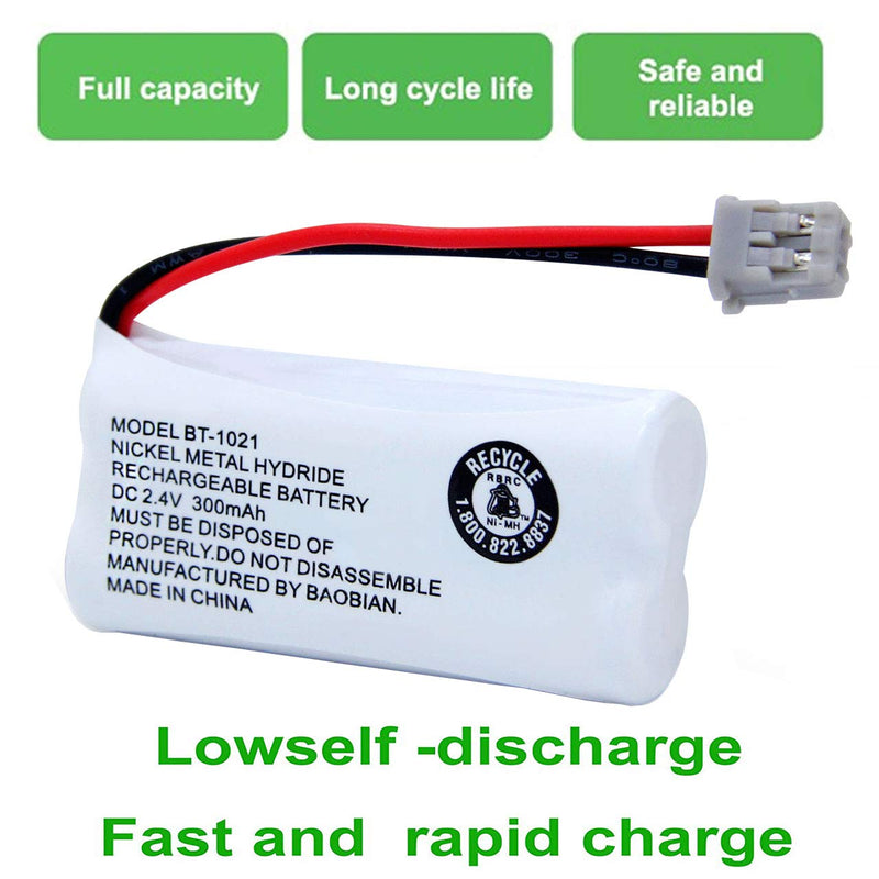  [AUSTRALIA] - BAOBIAN BT-1021 BBTG0798001 Rechargeable Battery Replacement Compatible with Uniden Cordless Handset Telephones Model BT1021 BT-1008 BT-1016 2.4V Ni-MH 2 Pack