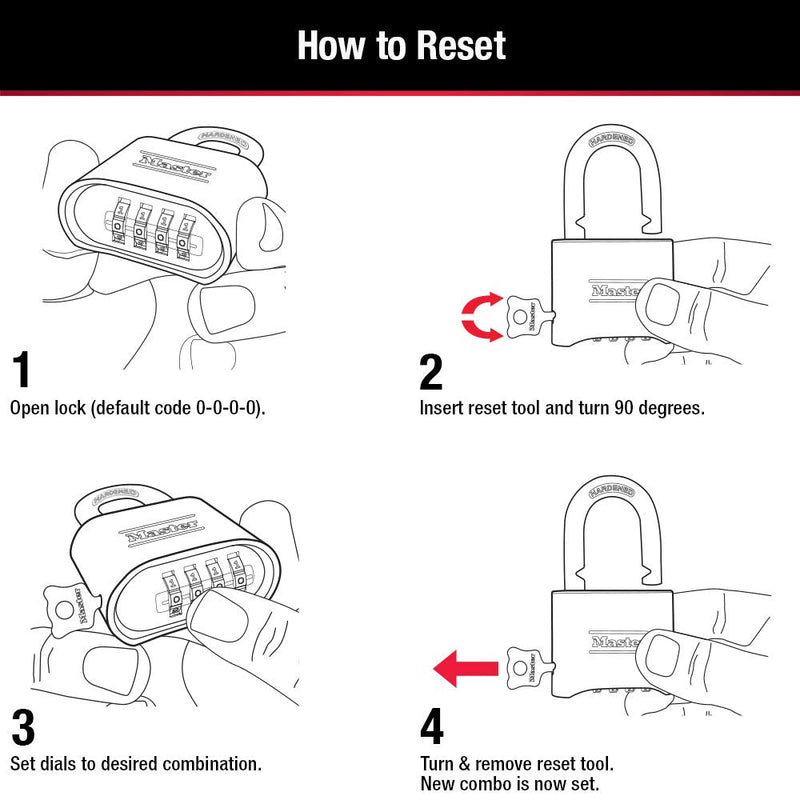  [AUSTRALIA] - Master Lock Combination Lock, Indoor and Outdoor Padlock, Resettable Combination Locker Lock, 175D Standard-Number Combo