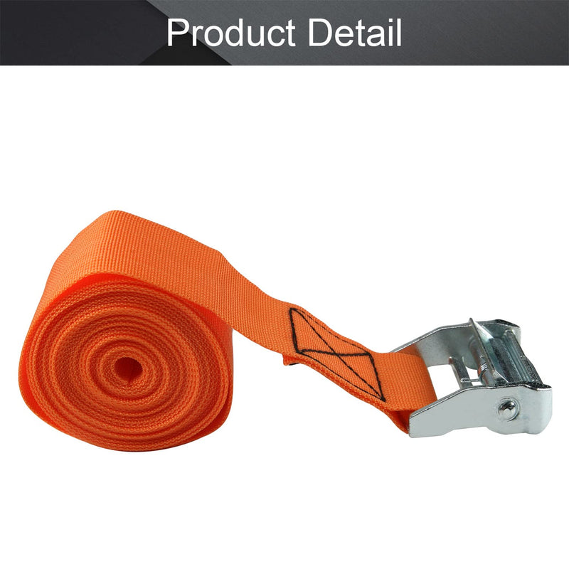  [AUSTRALIA] - MroMax 1.97" Width x 13.12ft Length Lashing Straps Polypropylene Cam Buckle Lashing Straps 500Kg Load Cargo Tie Down Strap 50mm x 4m for Moving Cargo Orange Tone 1Pc