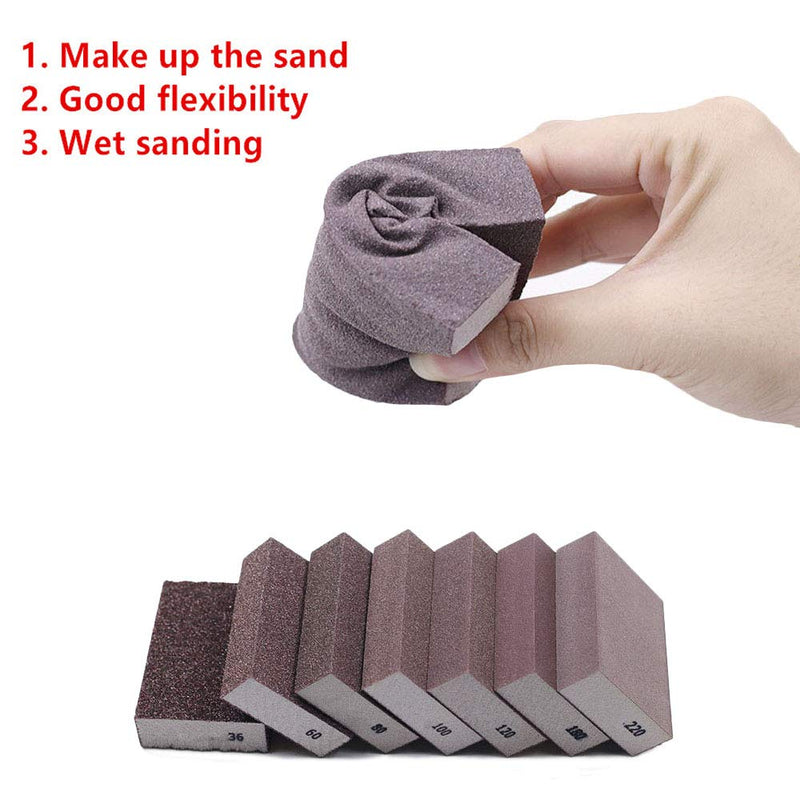  [AUSTRALIA] - Liyafy 6pcs 100# Grit Sponge Emery Cloth Sandpaper Blocks Buffing Diamond Polishing Pads Hand Sanding Tool 100#