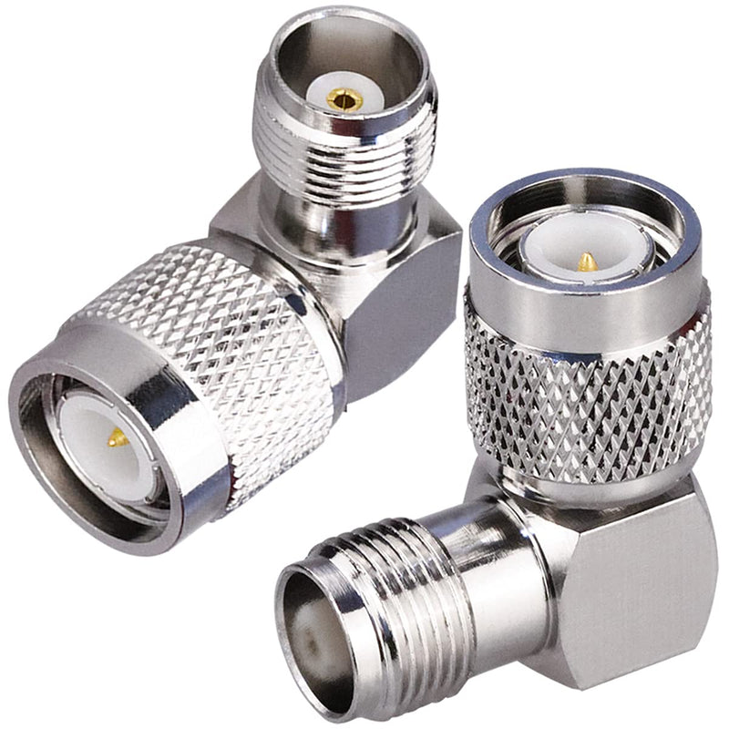  [AUSTRALIA] - TUOLNK 2 Pack TNC Male to TNC Female Right Angle Connector 90 Degree Coax Adapter TNC L Type Connector RF Antenna Coaxial Adapter
