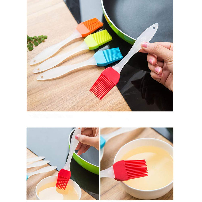  [AUSTRALIA] - WeTest Silicone Basting Brush, Cakes and Pastry Brush, Safe Flexible Easy Clean Grill BBQ Brush, 4 Pack (Red, Yellow, Blue and Green)