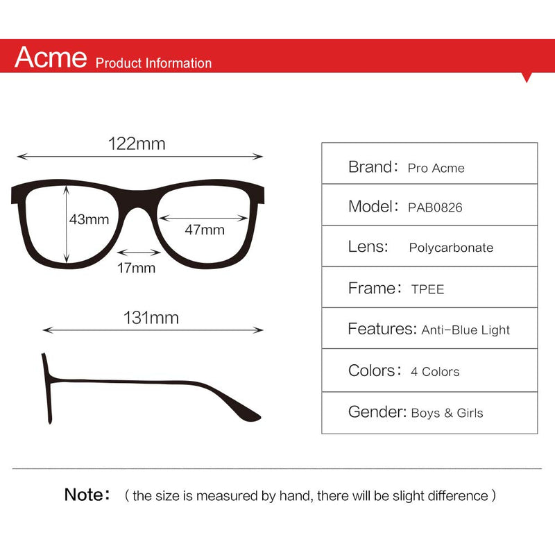  [AUSTRALIA] - Blue Light Blocking Glasses for Kids - Boys & Girls Unbreakable Frame (3-12 Years) Transparent 47 Millimeters