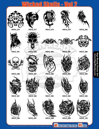  [AUSTRALIA] - Skulls Clipart-Vinyl Cutter Plotter Clip Art Images-Sign Design Vector Art Graphics CD-ROM (Volumes 1+2)