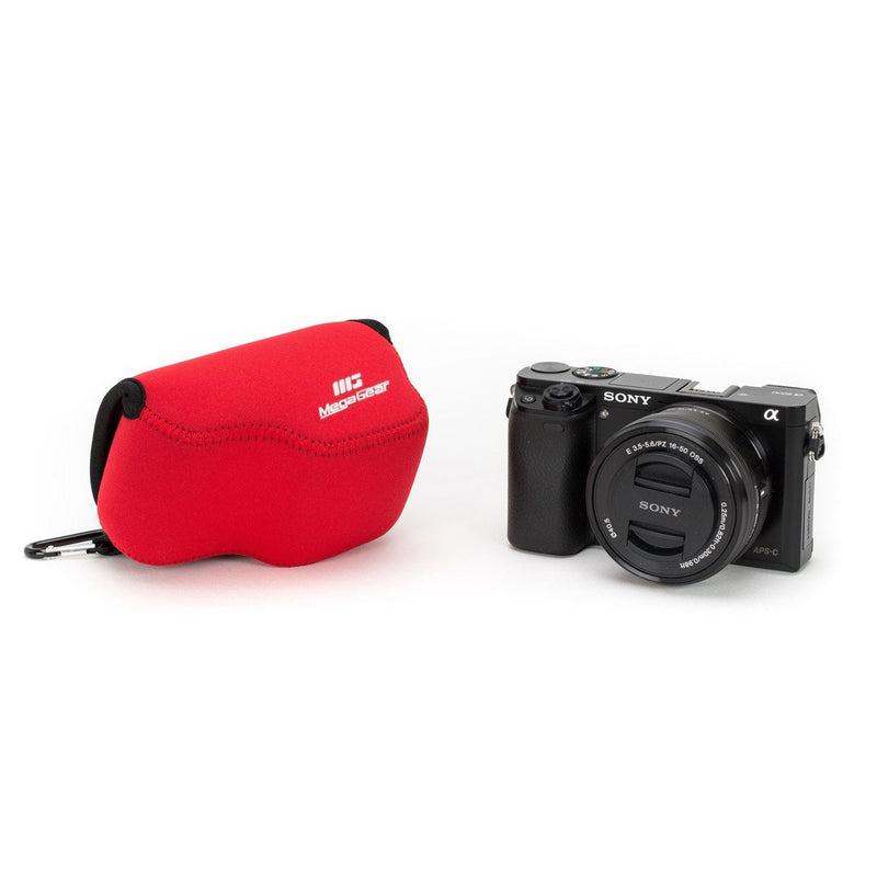  [AUSTRALIA] - MegaGear MG064 Ultra Light Neoprene Camera Case Compatible with Sony Alpha A6400, A6500, A6300, A6000 (16-50 mm)-Red (MG067) Red