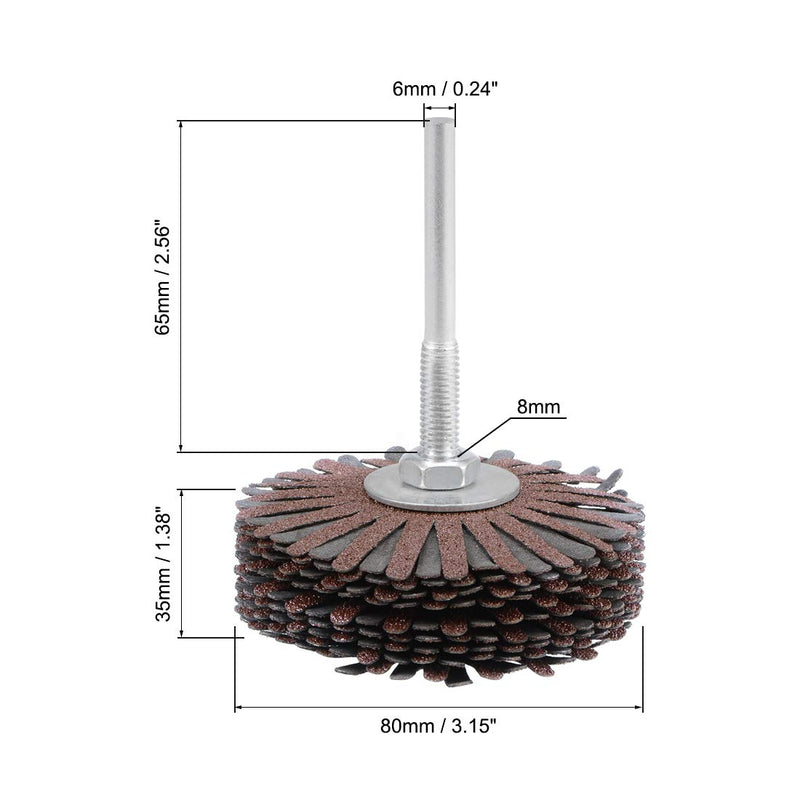  [AUSTRALIA] - uxcell Abrasive Cloth Flap Wheel Sanding Star 1/4-Inch Shank for Woodworking Root Carving Furniture Polishing 80 Grit