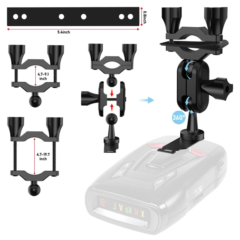  [AUSTRALIA] - SDSACZMU Radar Detector Mount,Car Rearview Mirror Stem Radar Detector Mount, for Whistler Radar Models,Easy to Install (at Least 1 inch of Clear Rod Space is Required for Installation)
