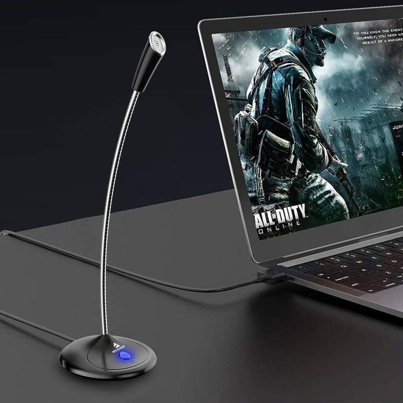  [AUSTRALIA] - NexiGo Computer Microphone, USB Microphone with Mute Button and Adjustable Gooseneck, Noise-Cancelling, Desktop Microphone for Windows Mac Laptop Desktop, Streaming, Zoom, YouTube, Skype (Black) Black