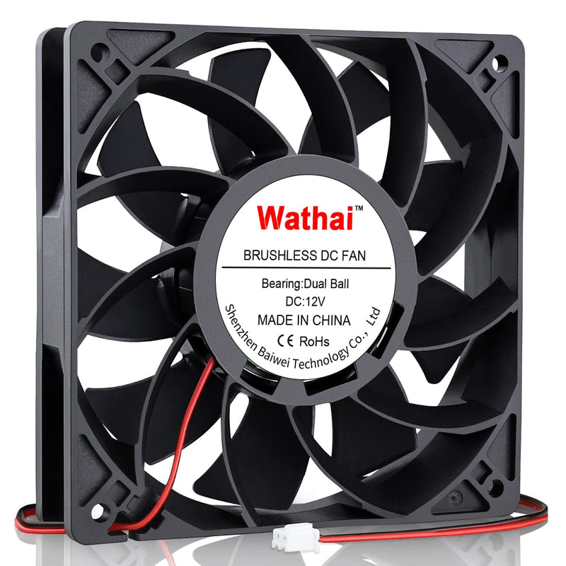  [AUSTRALIA] - Wathai 120mm x 25mm 12V High Air Pressure Fan Dual Ball High Speed DC Brushless Cooling Fan