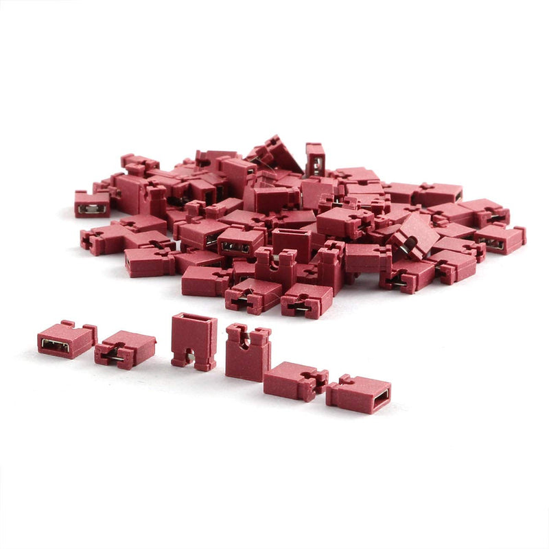  [AUSTRALIA] - ZYAMY 30PCS 2.54mm Jumper Caps Circuit Board Shunts Short Circuit Connection Pin Blocks Red 30xRed