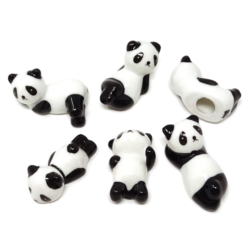  [AUSTRALIA] - Honbay 6PCS Cute Ceramic Panda Chopsticks Rest Rack Stand Holder for Chopsticks, Forks, Spoons, Knives, Paint Brushes