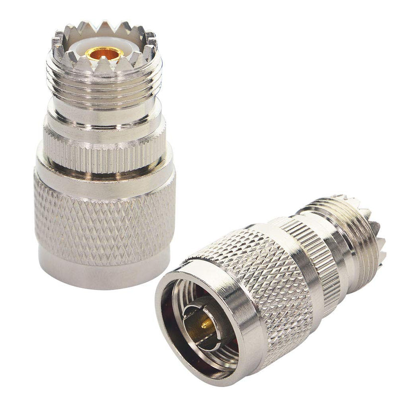  [AUSTRALIA] - BOOBRIE N Male to UHF Female SO-239 Connector SO239 Jack to N-Type RF Coaxial Coax Cable Adapter for Antenna/Wireless LAN Device/WiFi/Radio/Coaxial Extension Cable Pack of 2