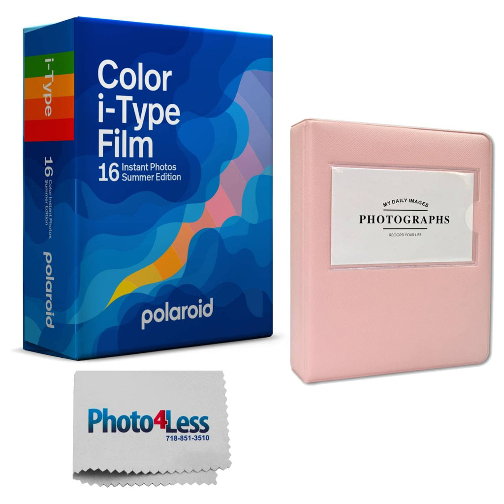  [AUSTRALIA] - Polaroid Color Film for i-Type - Summer Edition Double Pack + Photo Album for Wide Prints Holds 32 Prints- Pink