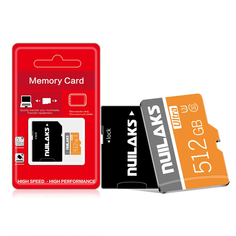  [AUSTRALIA] - 512GB Micro SD Card with Adapter Memory Card Class 10 Fast Speed Flash Card for Mobile Phones/Computer/Camera/Portable Gaming Devices/Action Cam