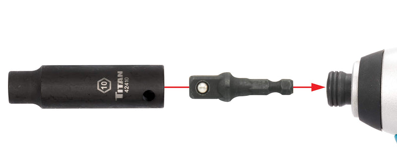  [AUSTRALIA] - Titan 12061 3Piece Stubby Impact Socket Adapter Set