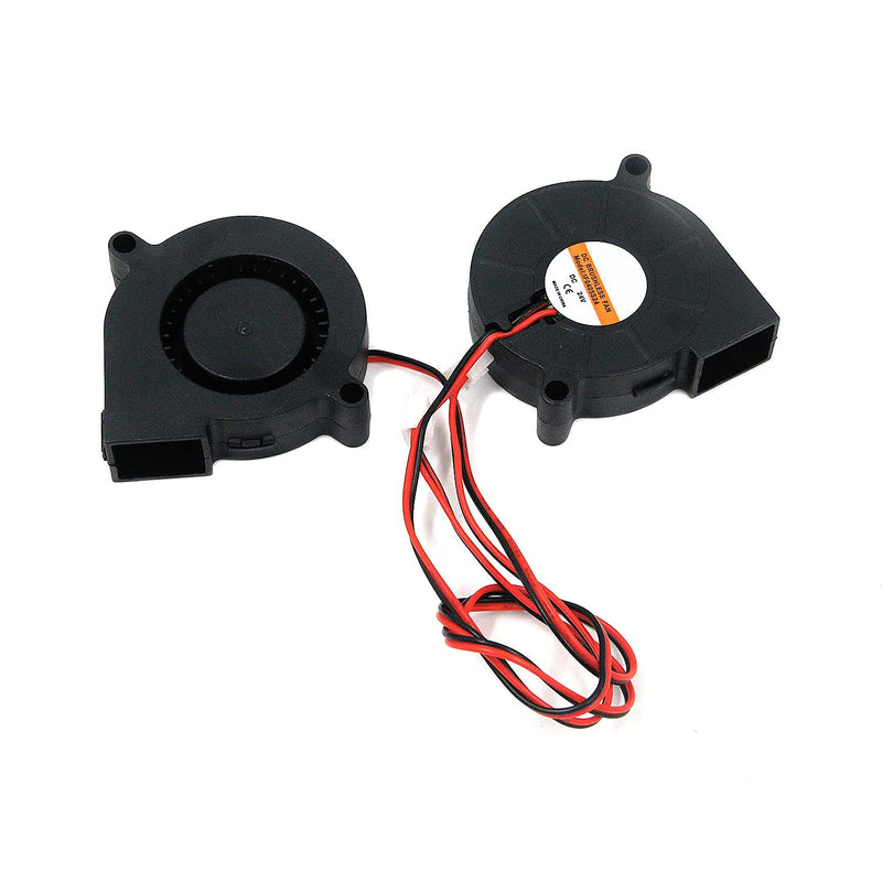  [AUSTRALIA] - Quluxe 50 x 15mm 24V Dual Ball Bearing DC Brushless Cooling Blower Fan with 2 Pin Terminal, Blower Sleeve Bearing, 3D Printer Accessories (Pack of 2)