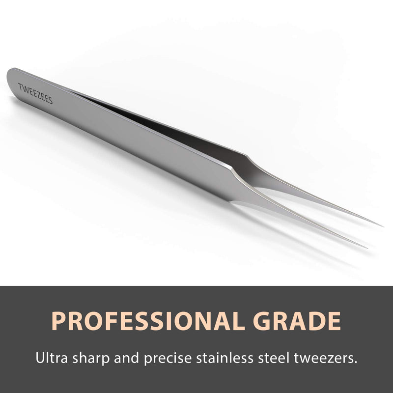 Ingrown Hair Tweezers | Pointed Tip | Precision Stainless Steel | Extra Sharp and Perfectly Aligned for Ingrown Hair Treatment & Splinter Removal For Men and Women | By Tweezees 1 Count (Pack of 1) - LeoForward Australia