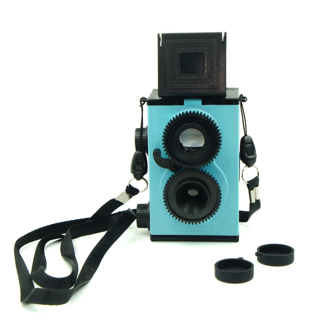  [AUSTRALIA] - Film Camera,Twin Lens Reflex(TLR),135Film Camera,Use 35mm Film,Reusable Camera,Finished Product(Blue) blue