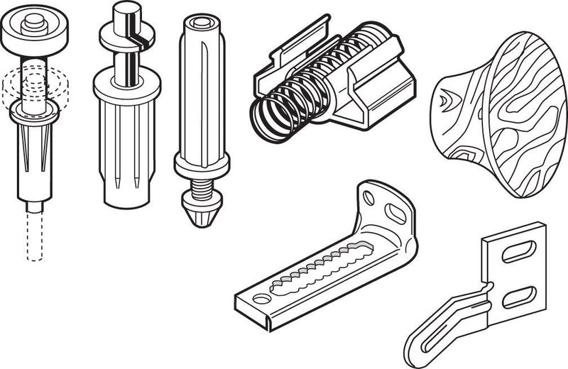  [AUSTRALIA] - PRIME-LINE Products N 7283 Bi-Fold Door Repair Kit, For Use With 7/8 In Wide Top Tracks, Mixed, 3/4 in L x 5/8 in W x 3-1/2 in D, Mill