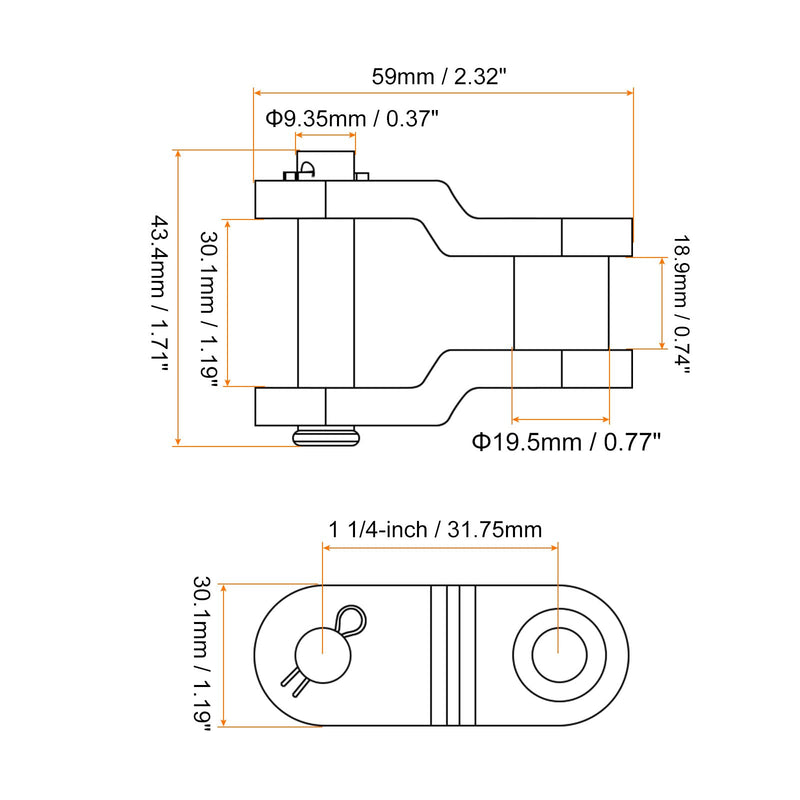  [AUSTRALIA] - uxcell 5Pcs #100 Chain Offset Half Link Roller, 1 1/4" Pitch Carbon Steel, Standard Chain End Connector Split Links for 20A Chain