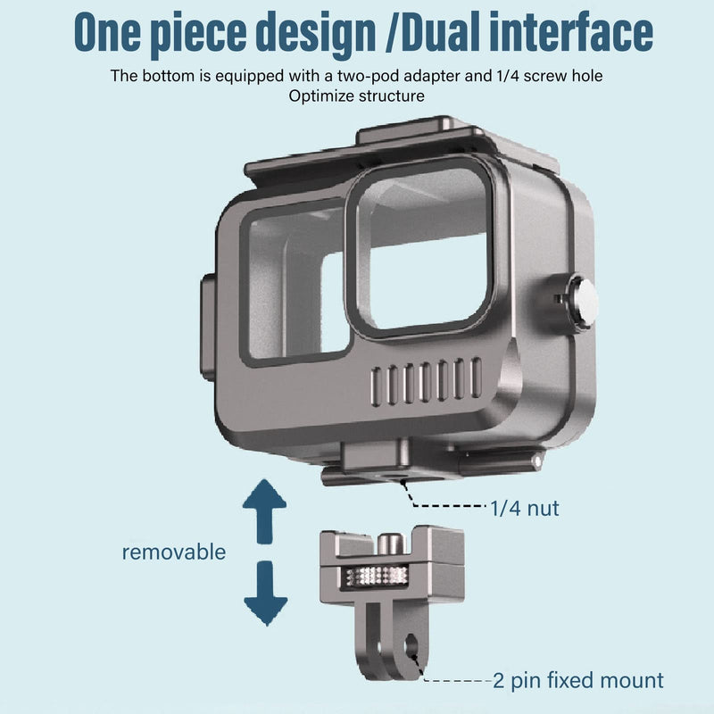  [AUSTRALIA] - Waterproof Housing Case for GoPro, 40M Deep IPX8 Waterproof Housing Case for Hero 11 10 9, Underwater Dive Case Housing Shell with Lock Design for Photography