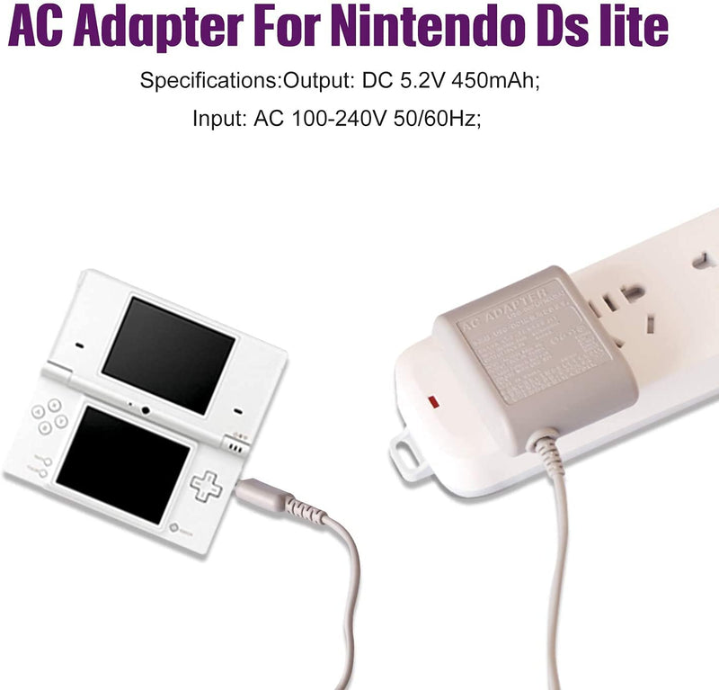 DS Lite Charger, AC Adapter for Nintendo DS Lite Systems Power Charger, Wall Travel Charger Power Cord Charging Cable 5.2V 450mA - LeoForward Australia