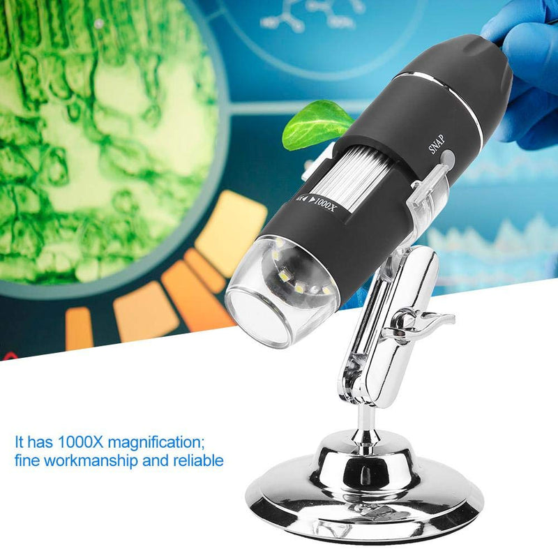  [AUSTRALIA] - Digital Microscope, Walfront Handheld Digital Electronic Microscope 1000X Magnifier 8 LED Adjustable Observation Stand Analog AV Output for TV(US Plug, 110V)