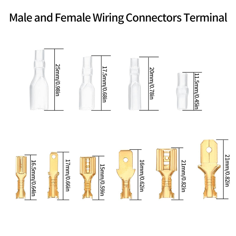  [AUSTRALIA] - 600 Pcs 2.8mm 4.8mm 6.3mm Male and Female Wire Spade Connectors and Insulating Sleeve Kit, Car Audio Speaker Bullet Connectors Terminals Wire Crimps for Car Speaker Electrical Wiring